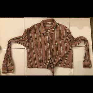 Vanilla Star hidden button long sleeve top